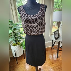 Size 8 Banana Republic dress. Black and tan